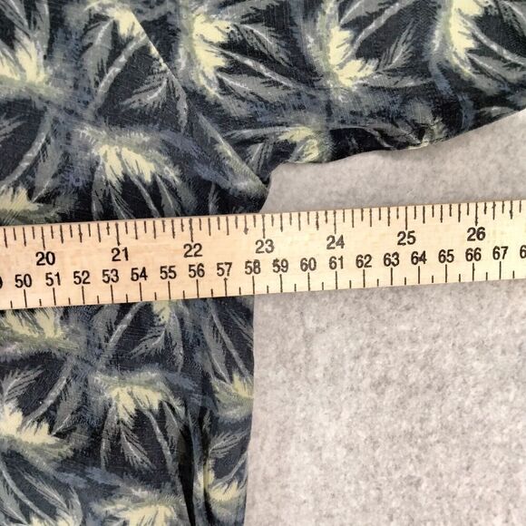 Geoffrey Beene Shirt Mens Size L Silk Blend Button Down Black Tropical Hawaiian - Picture 5 of 10